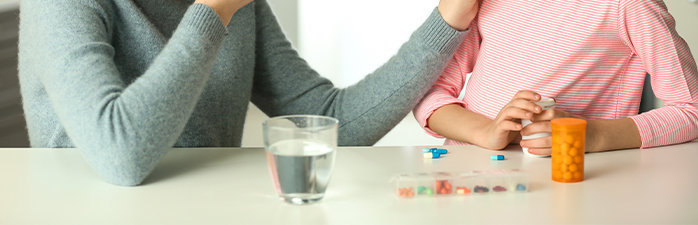 Child taking medication